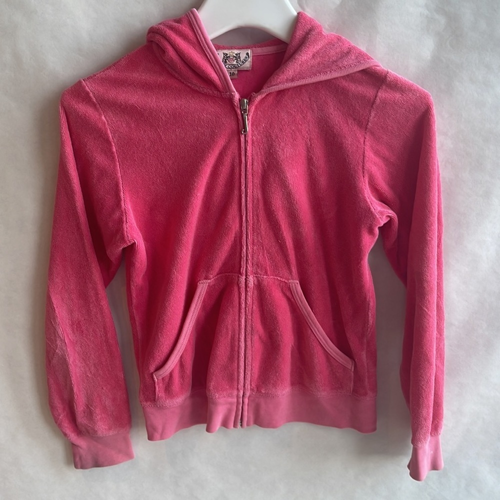 ORIGINAL Juicy Couture Pink Terry Cloth Zip-Up Size 8 - Picture 3 of 4
